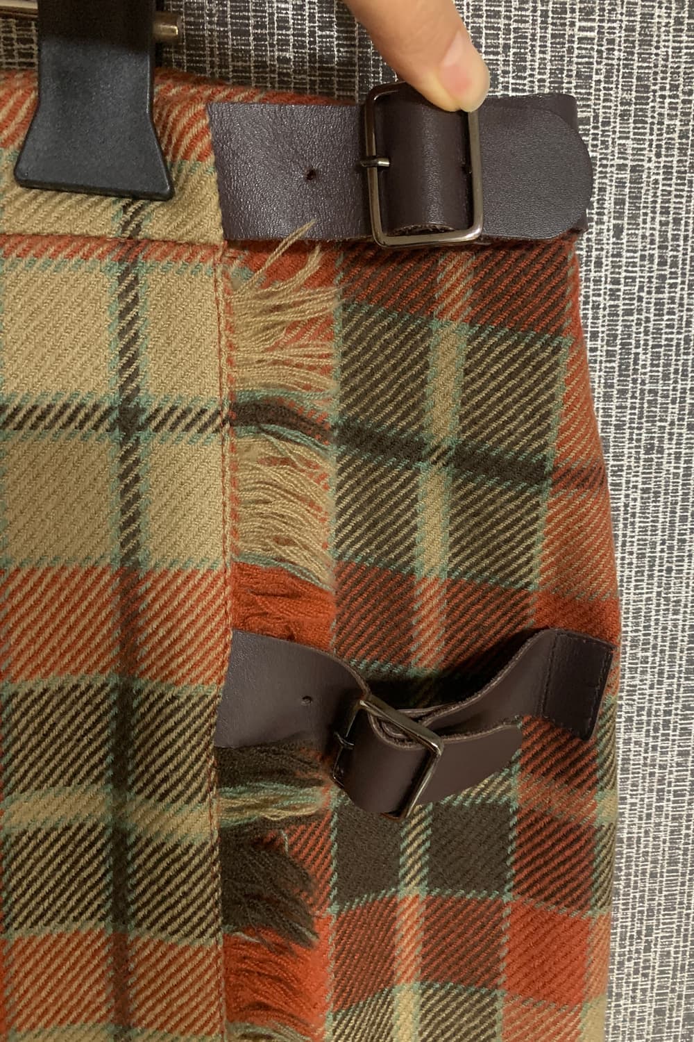 IVY HOUSE 체크 랩 스커트 목도리 퍼플러 세트 모 100% 상품이미지4