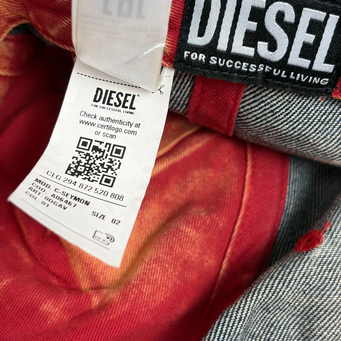 디젤 c-세이몬 트리티드 데님 볼캡 모자 상품이미지8