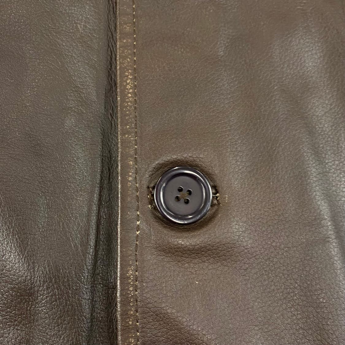 빈티지 천연 가죽 브라운 레더 카 코트(108) 상품이미지5