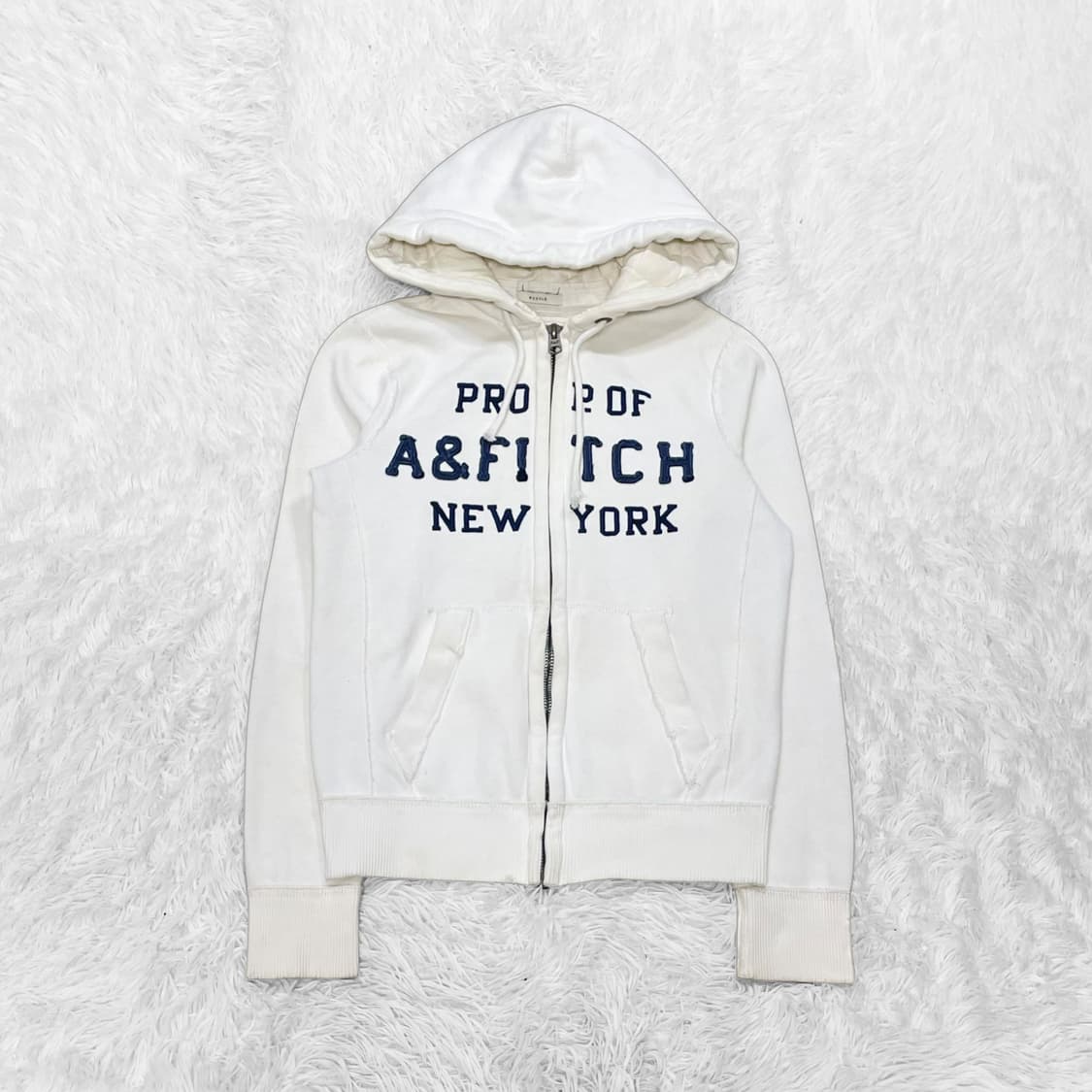 아베크롬비 스펠 로고 후드집업 화이트 상품이미지2