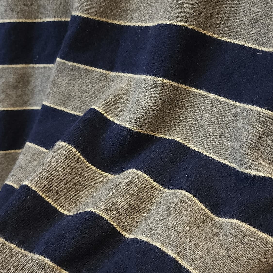 90s 폴로 캐시미어 니트 클래식 니트 스트라이프 패턴 XL 상품이미지10