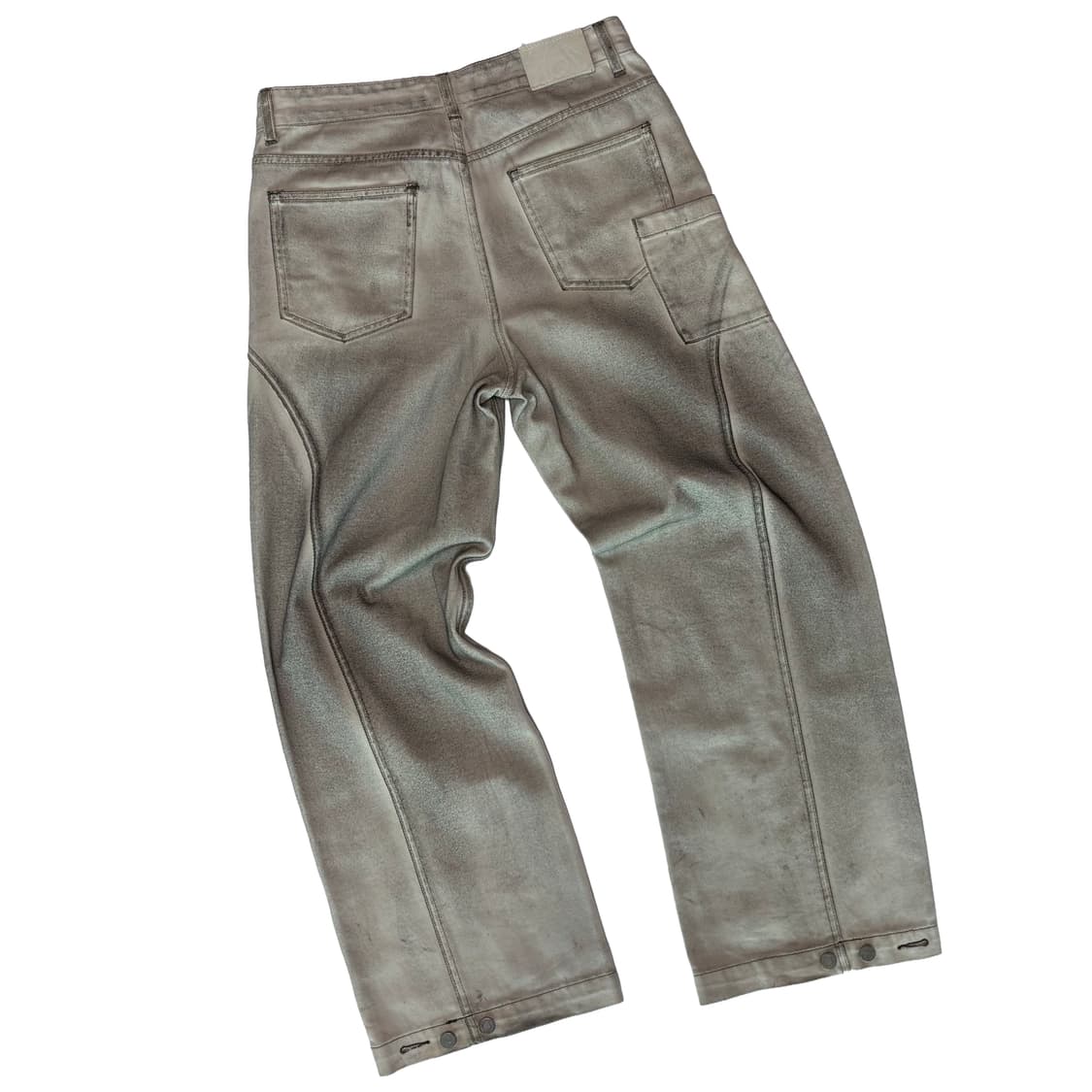 애드오프(ADDOFF) 더티 워싱 커브드 패널 와이드 데님 상품이미지6