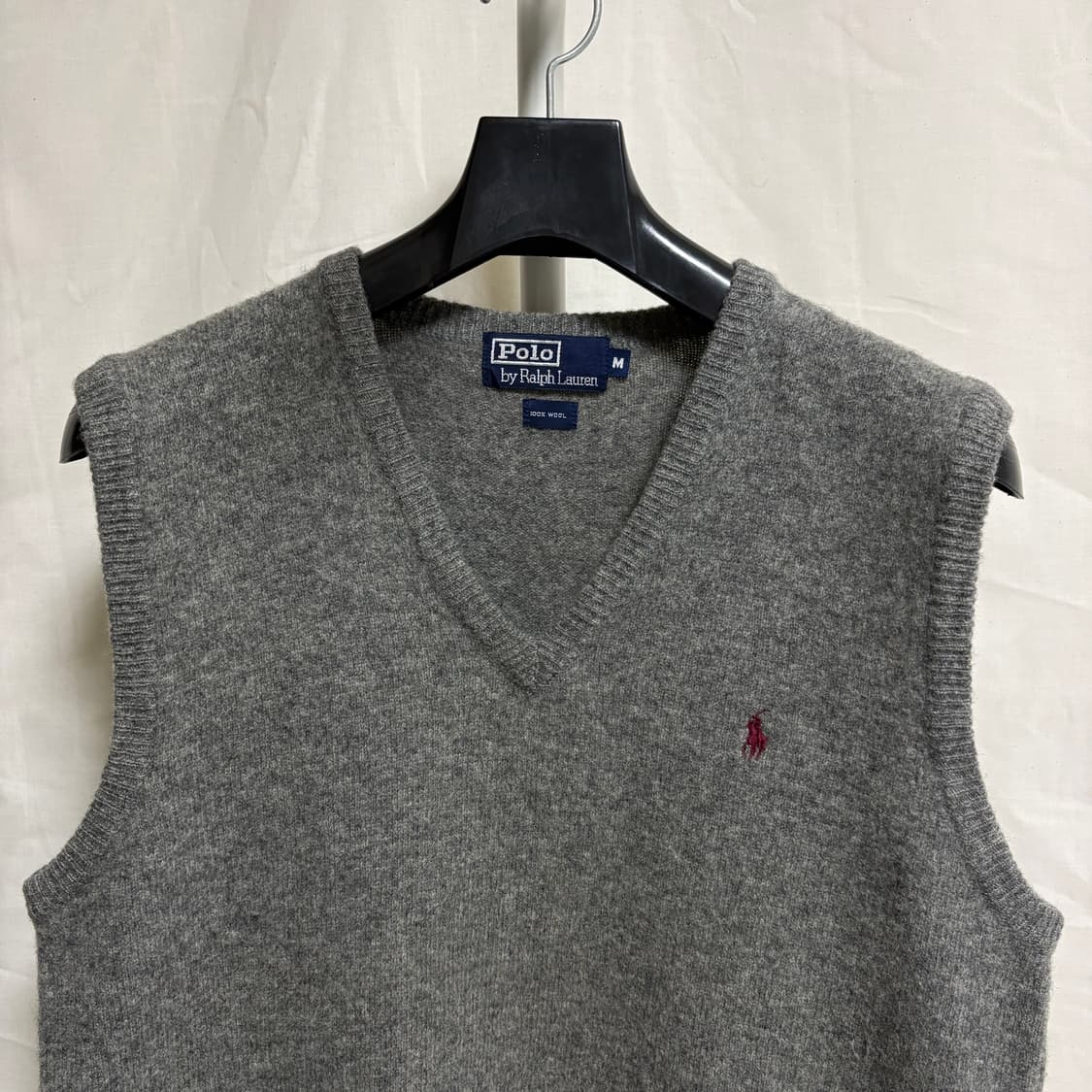 폴로 랄프로렌 V넥 울 니트 베스트 / 그레이, M 상품이미지2