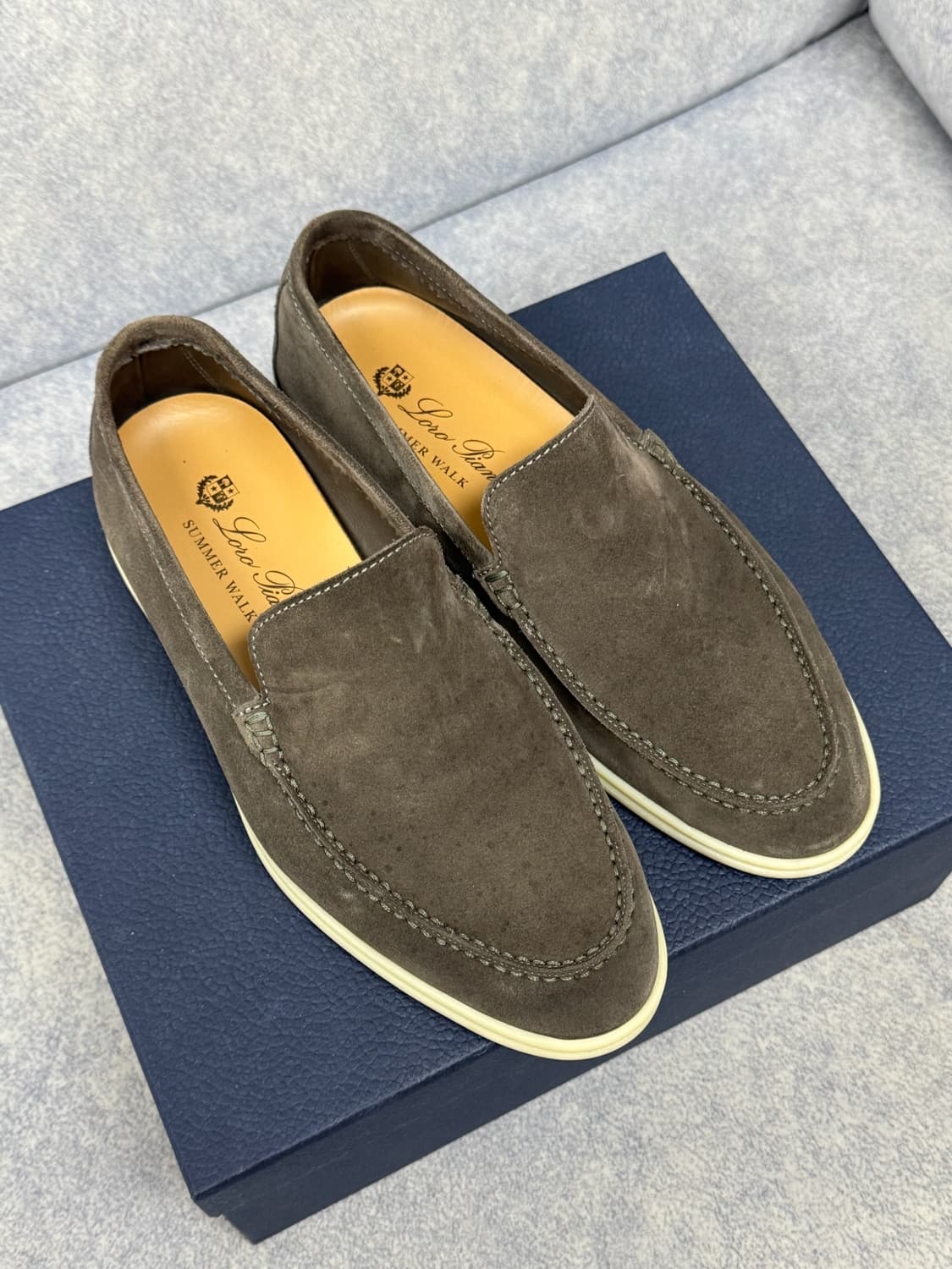 로로피아나 썸머워크 스웨이드 로퍼 브라운 40 상품이미지2