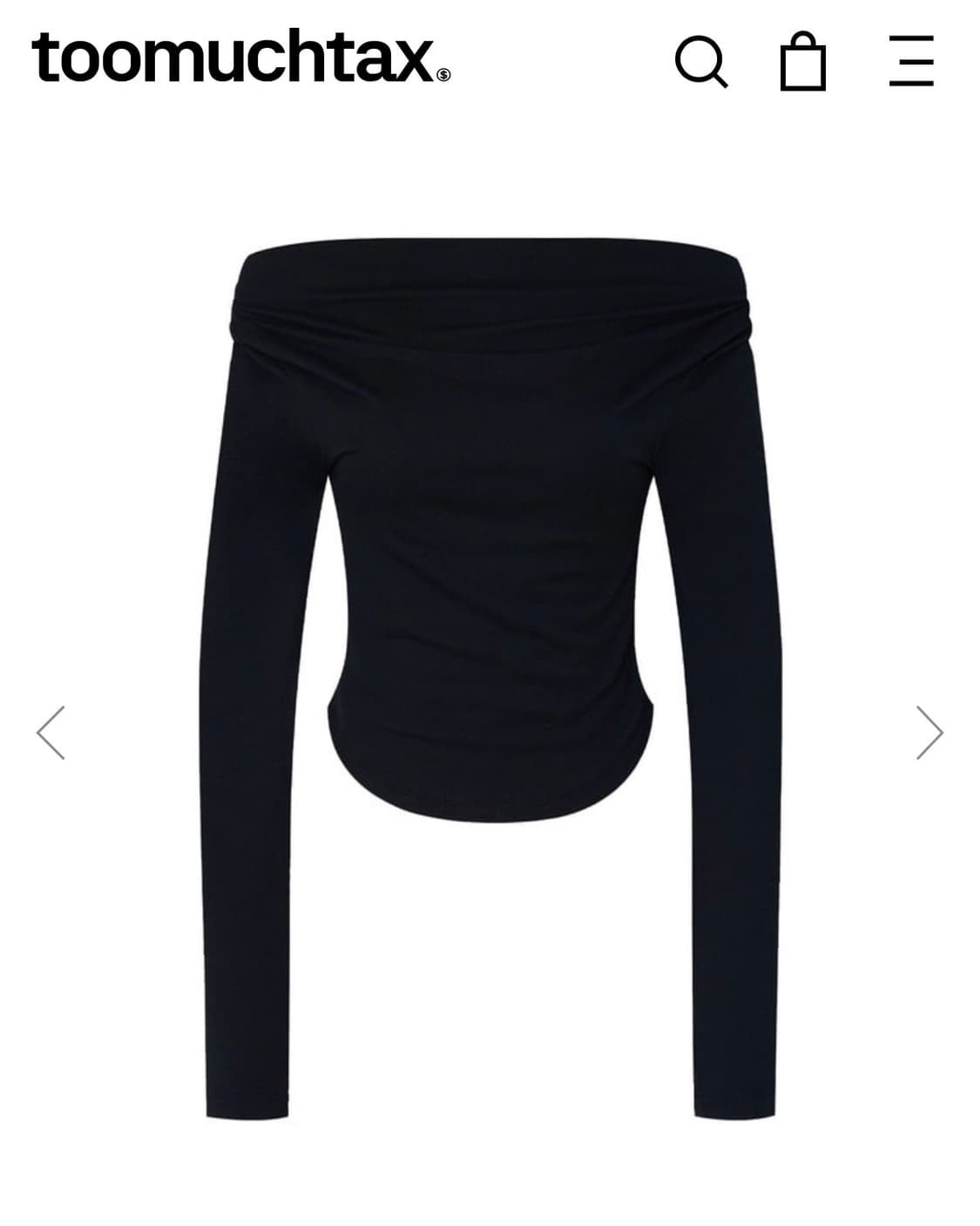 투머치택스 원숄더 오프숄더 롱슬리브 탑 상품이미지3