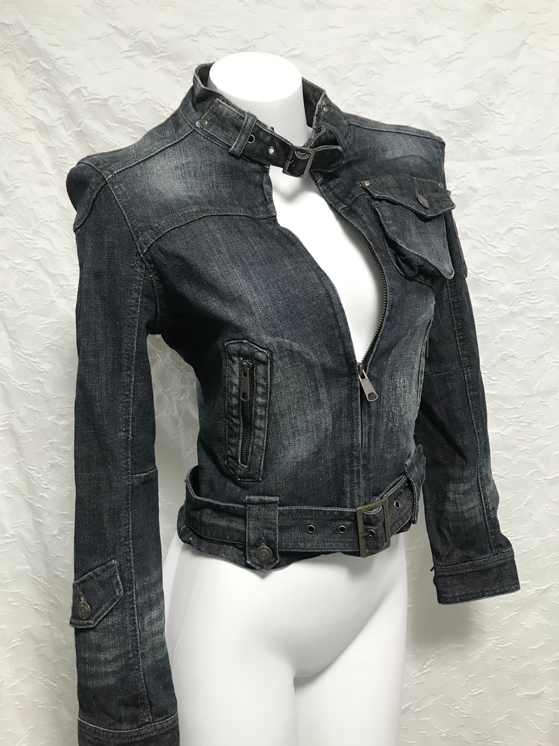 빈티지 00s y2k 카고 포켓 바이커 데님 자켓 상품이미지1