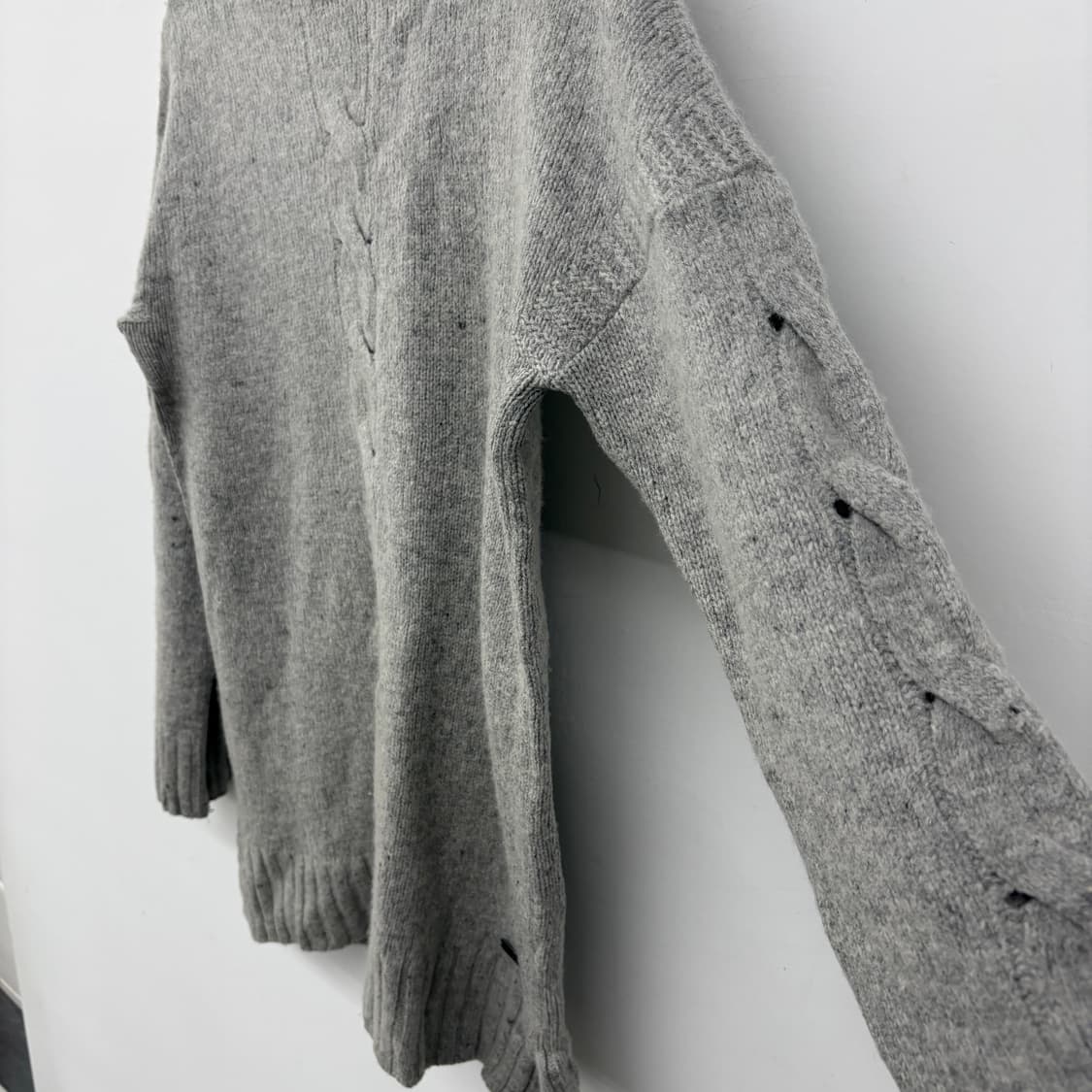 Barbour 케이블 니트 스웨터 그레이 여성 L 상품이미지4