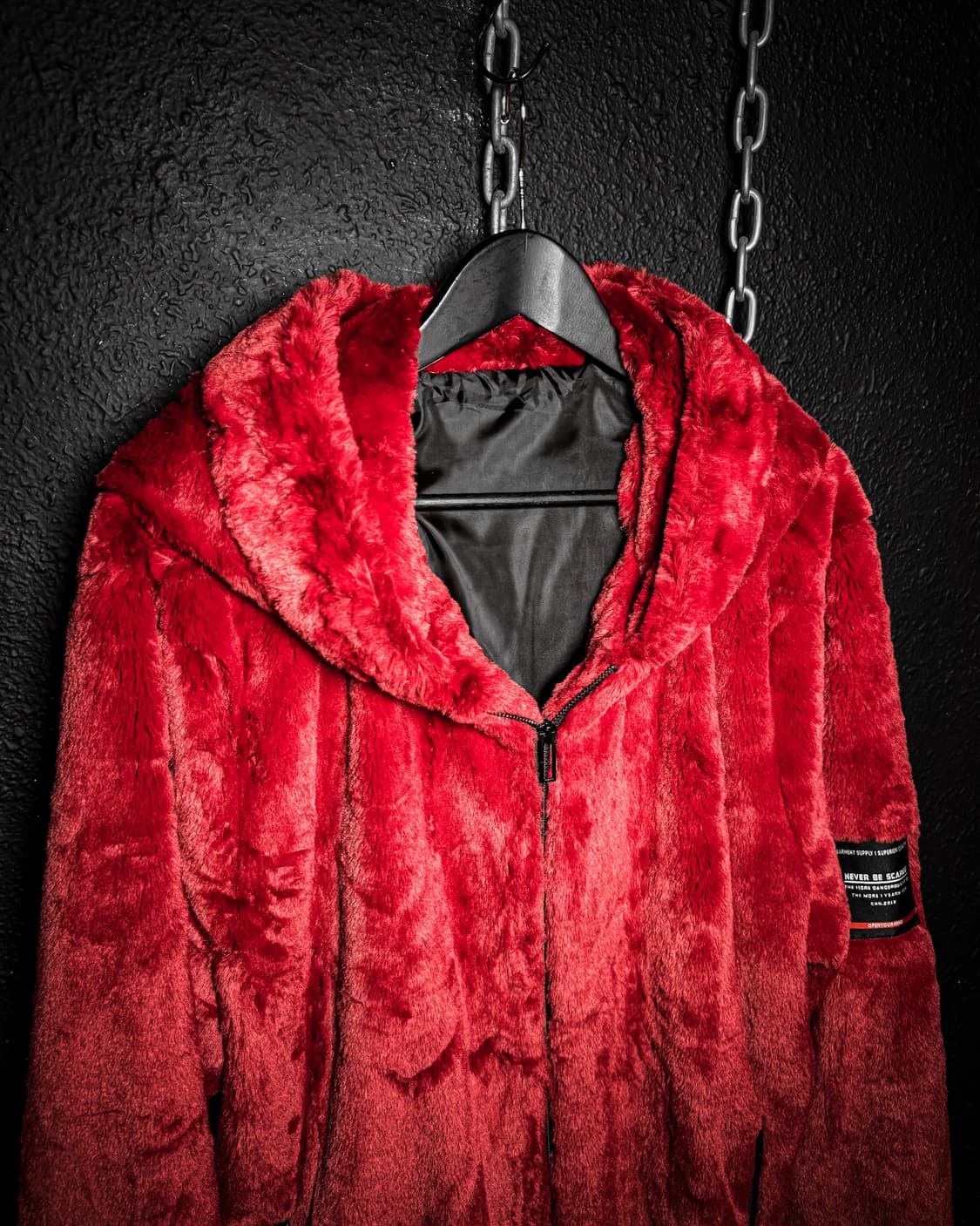 Joy Division Red Fur Hooded Jacket  상품이미지3