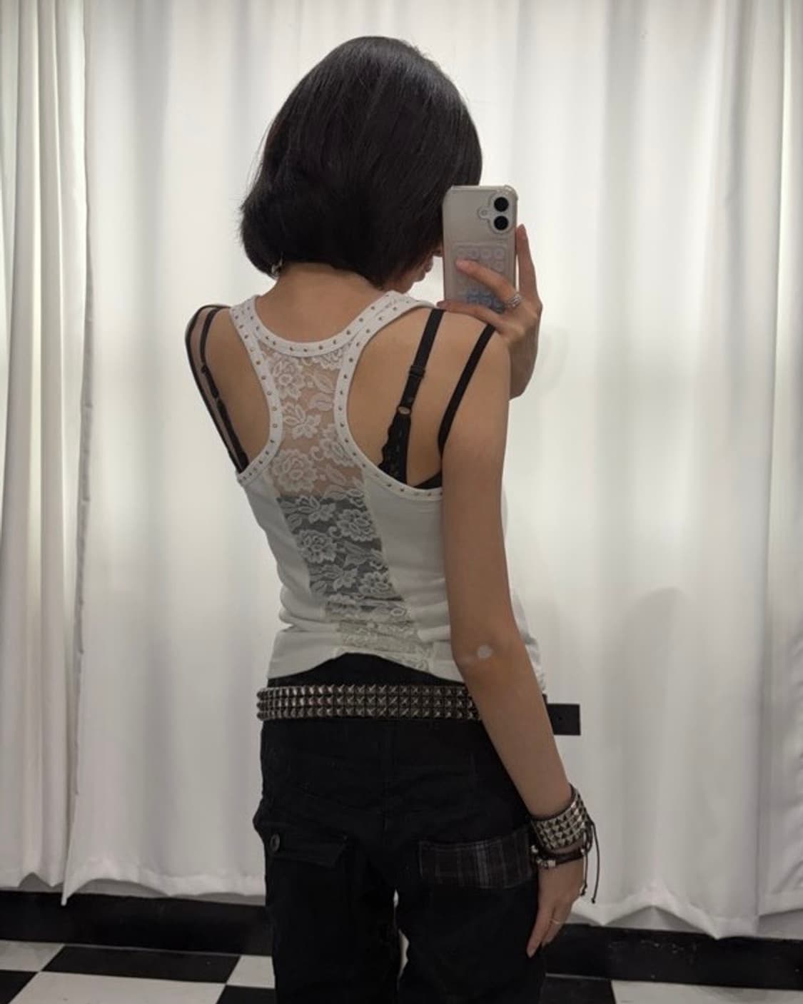 🎸화이트 레이스 디테일 슬리브리스🎸 상품이미지2