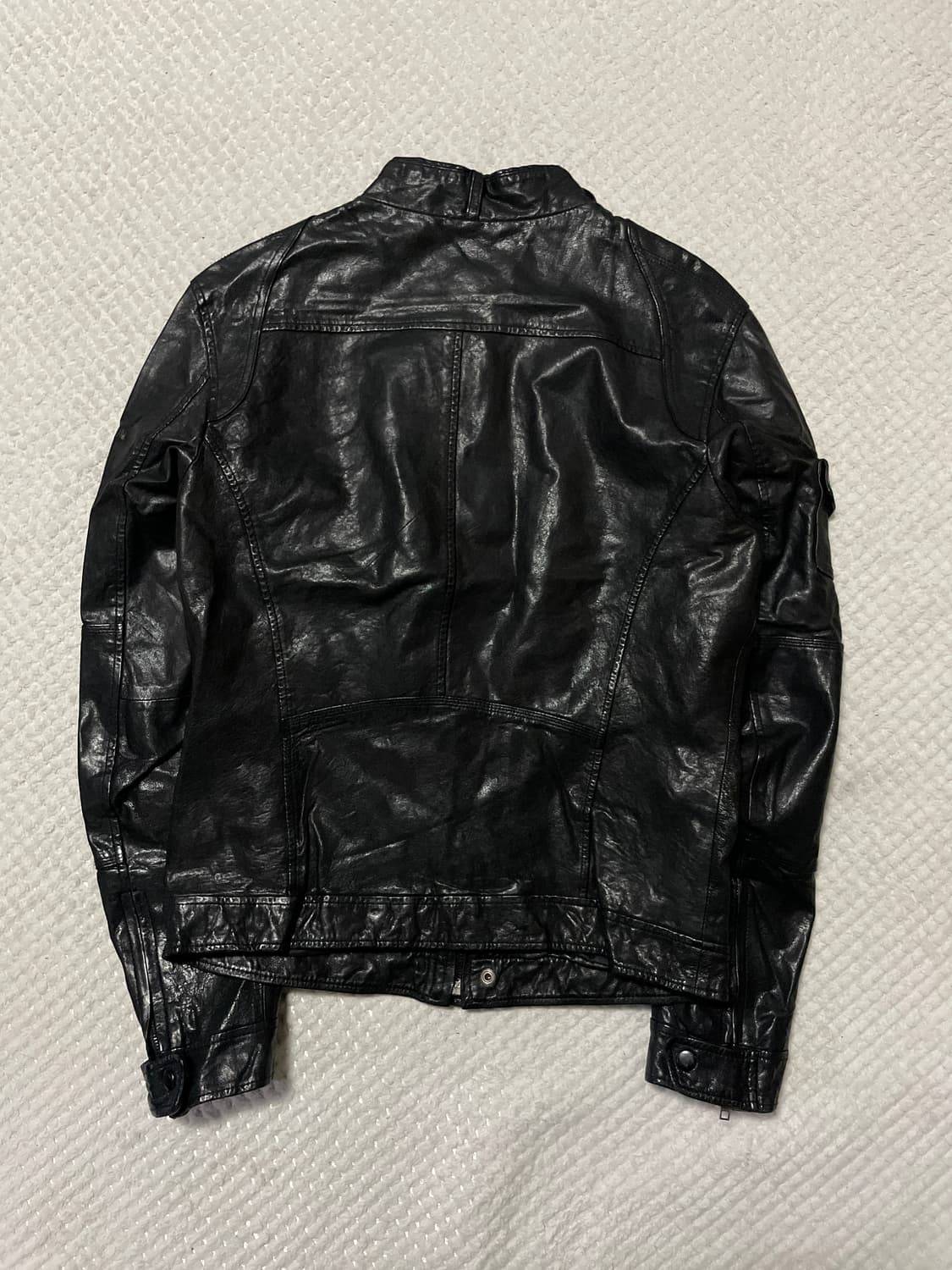 광희시장 웨스턴 무드 램스킨 양가죽 절개 포켓 레더 자켓 상품이미지2