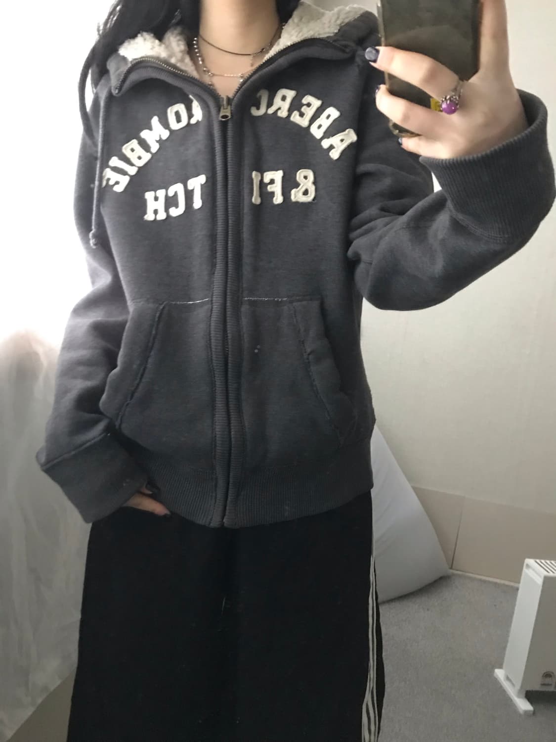 아베크롬비 그레이 퍼후드집업 상품이미지1