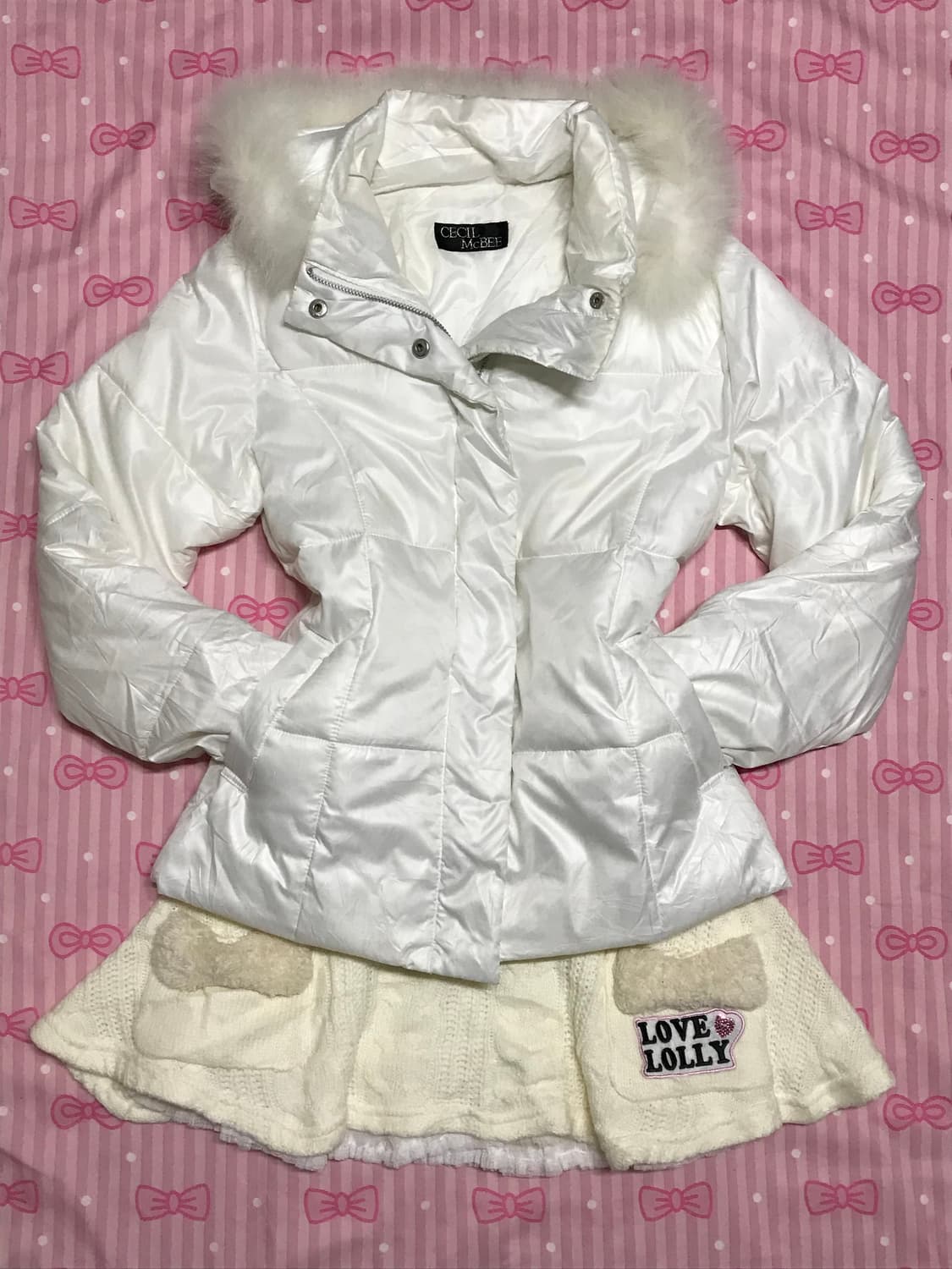 블루폭스 Cecil Mc BEE 화이트 구스다운 패딩 y2k 상품이미지1