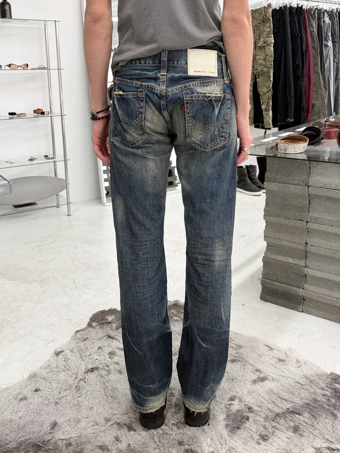 EDWIN 링클 워시드 데님 팬츠 상품이미지2