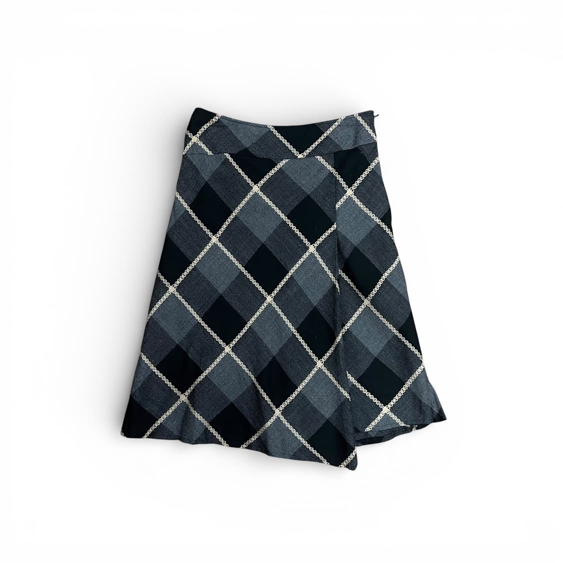 Slim Fit Check Midi Skirt 상품이미지1