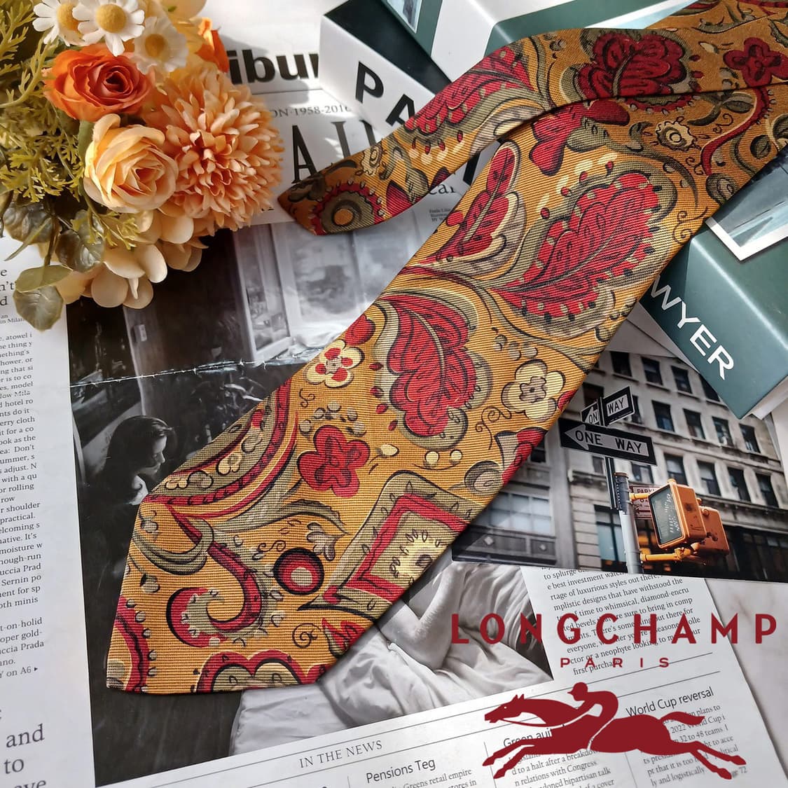 롱샴 실크 브라운 페이즐리 패턴 넥타이 9.2cm A+등급 E768
 상품이미지2