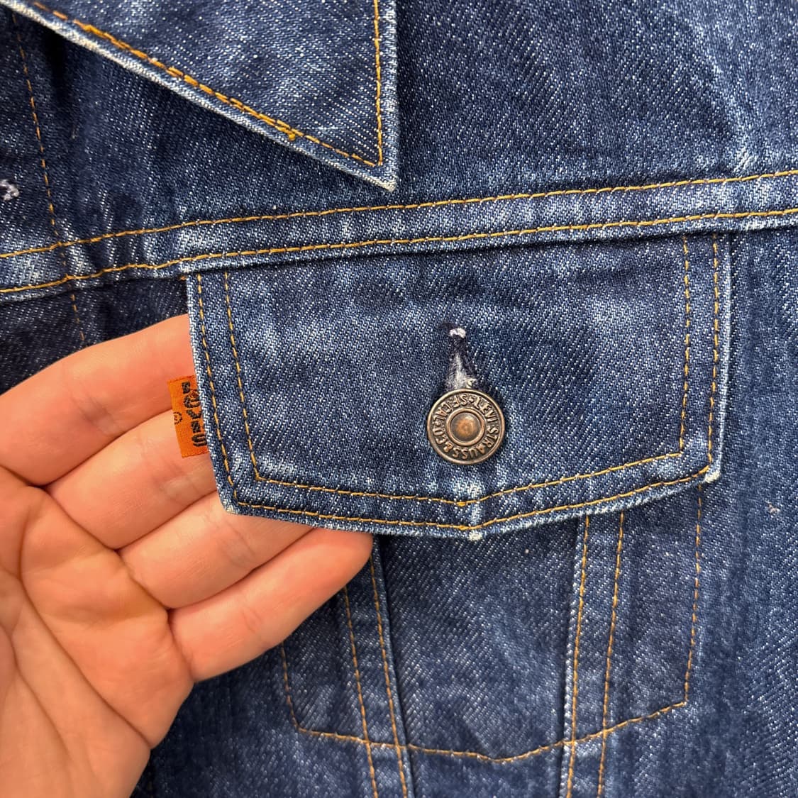 70s 올드 리바이스 오렌지탭 타입3 트러커 데님 베스트 N821 상품이미지5