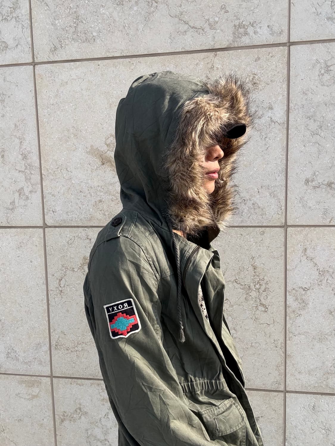 “ROXY”Y2K Grunge Fur Field Jacket 상품이미지2