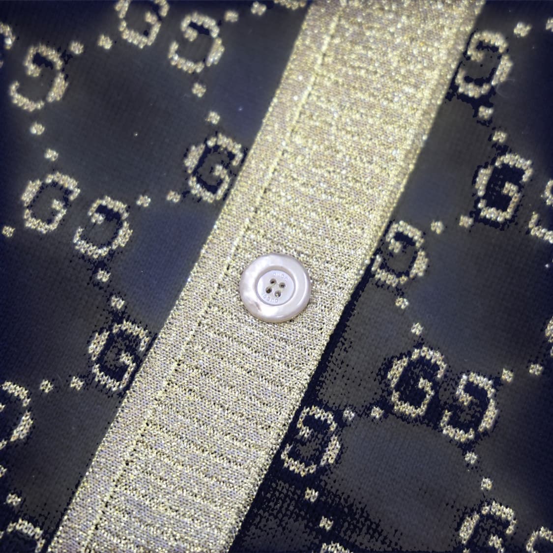 구찌 529193 코튼 라메 GG 가디건 네이비 골드 상품이미지5