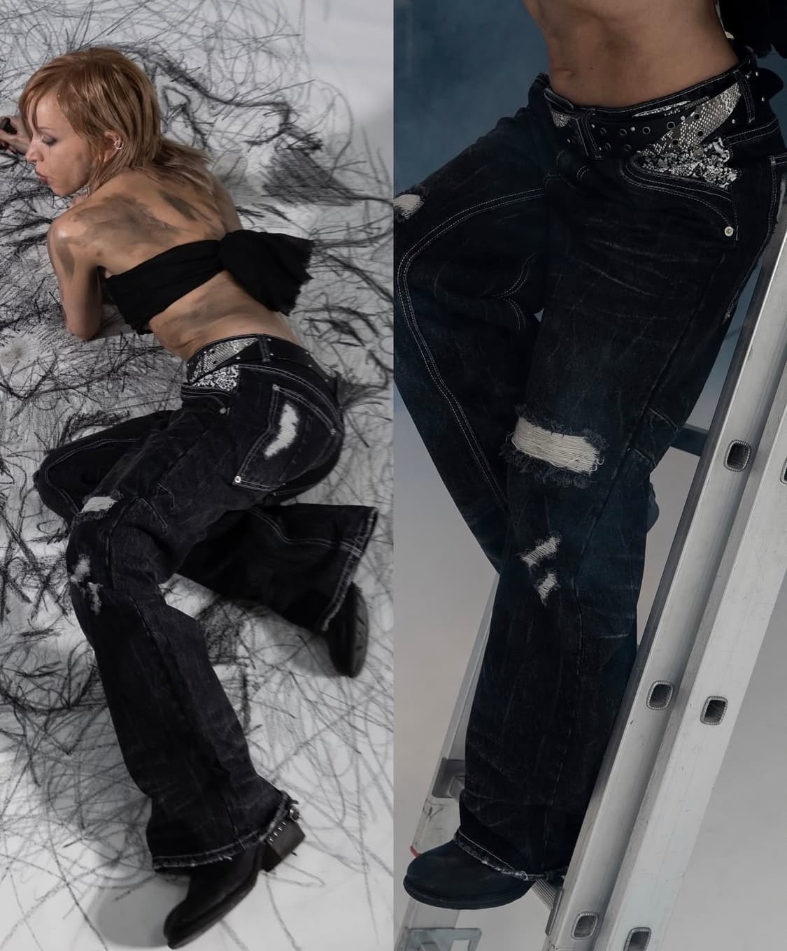 snake denim pants 상품이미지6