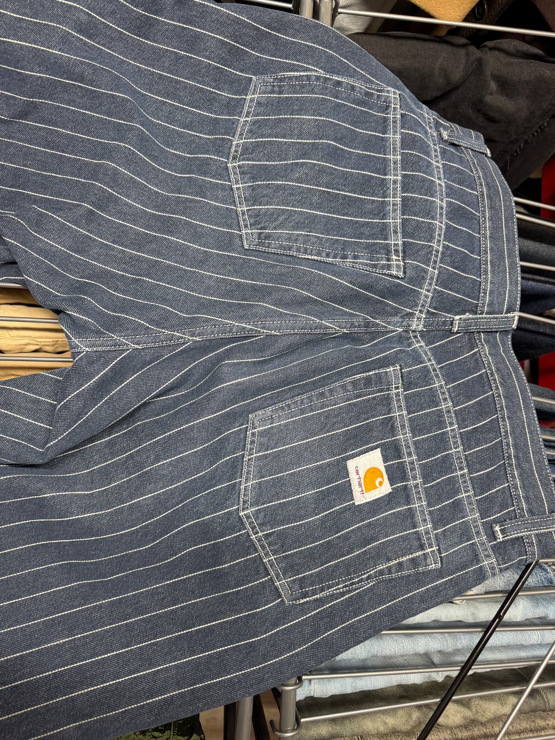 칼하트wip의 스트라이프 패턴 데님 팬츠 32 상품이미지1