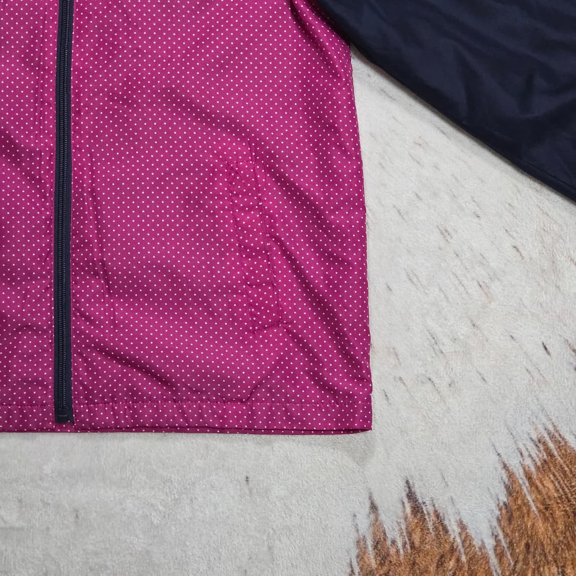 일본 빈티지 핑크 도트 바람막이 상품이미지3