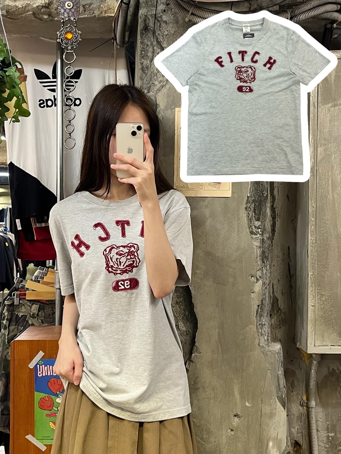 아베크롬비 반팔티 그레이 XL #csz597 상품이미지1