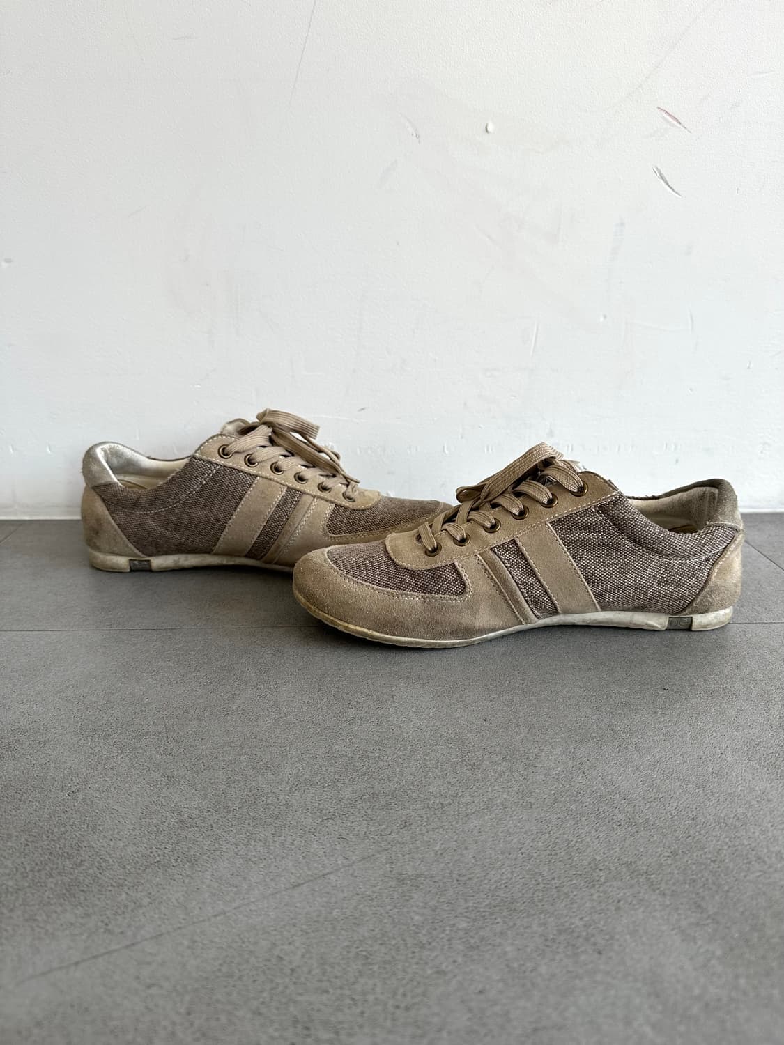 돌체앤가바나 2000s 베이지 레더 스니커즈 상품이미지4