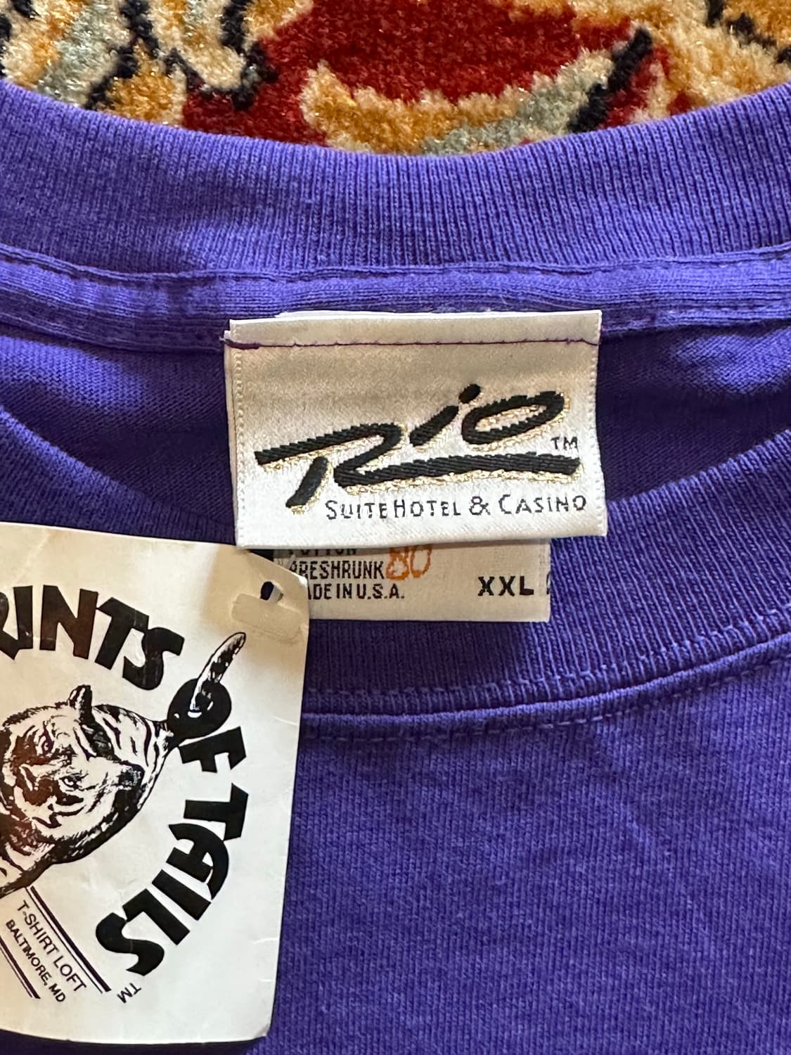 90s 데드스탁 리오 '마디그라 고양이' 아트웍티 - 2XL 상품이미지4