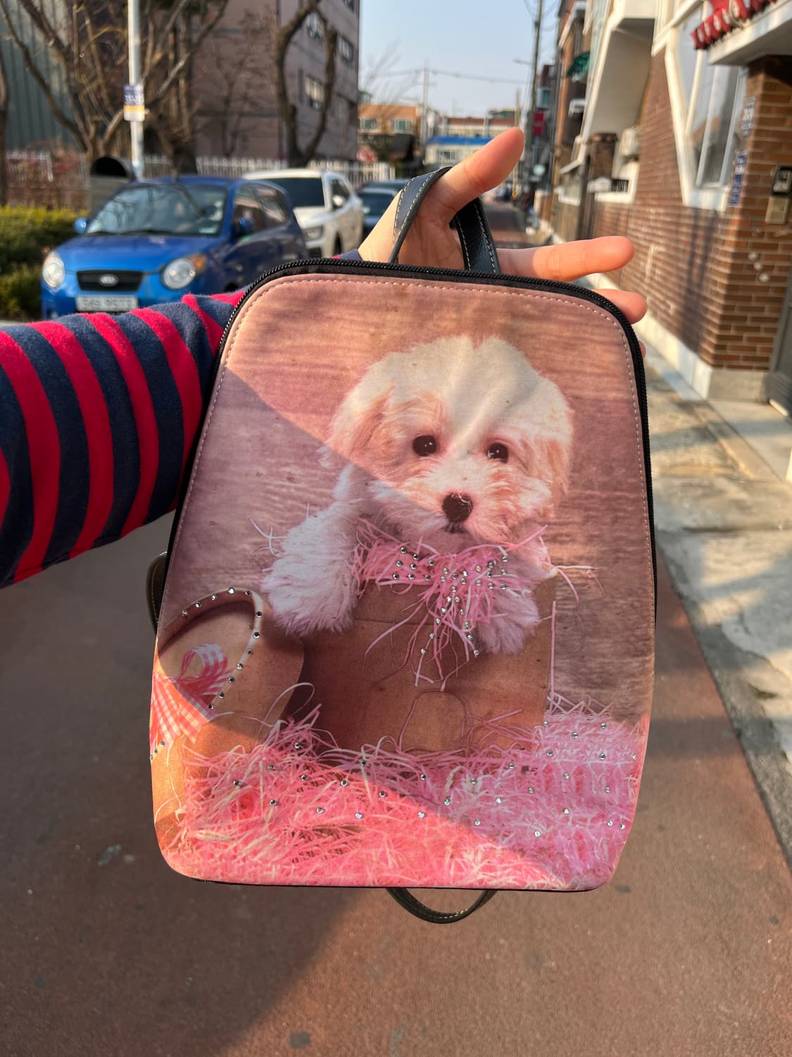 큐빅 강아지 프린팅 백팩 상품이미지8