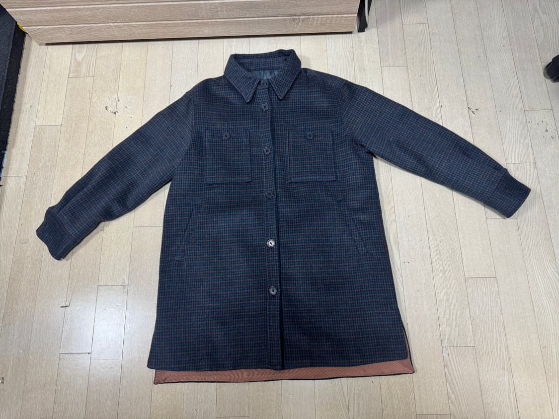 (M)라삐아프 울 체크 코트 상품이미지1