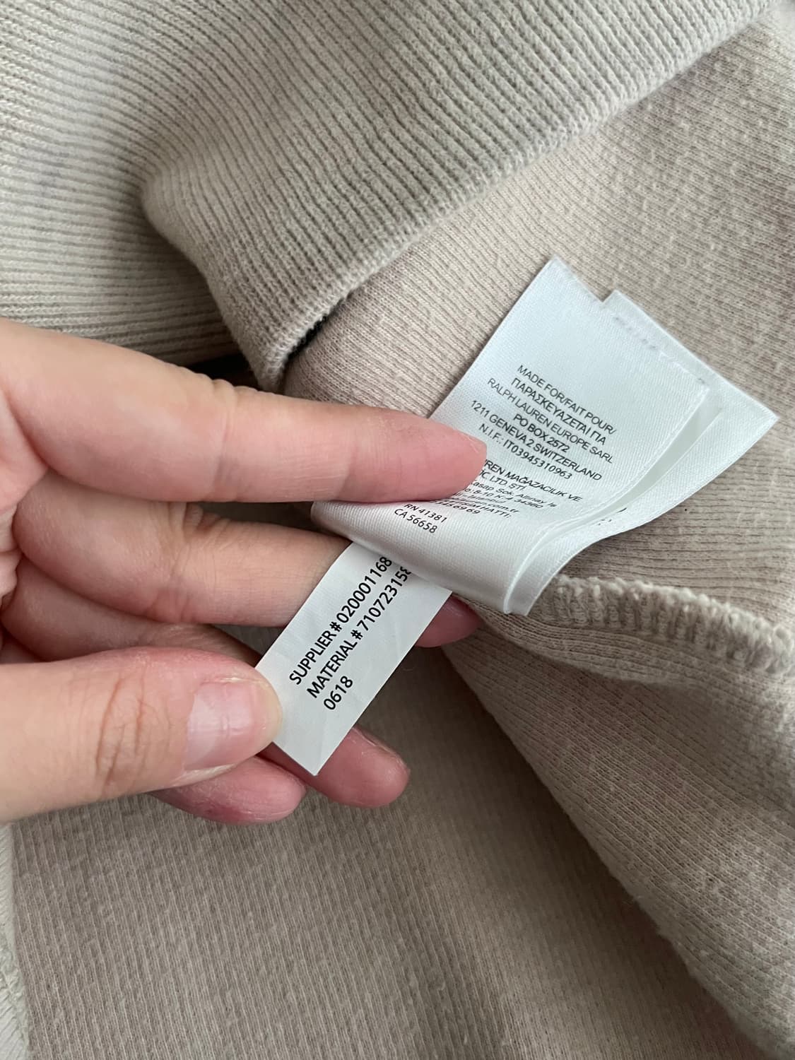 S) 폴로 랄프로렌 반집업 코튼 니트 오트밀 상품이미지7