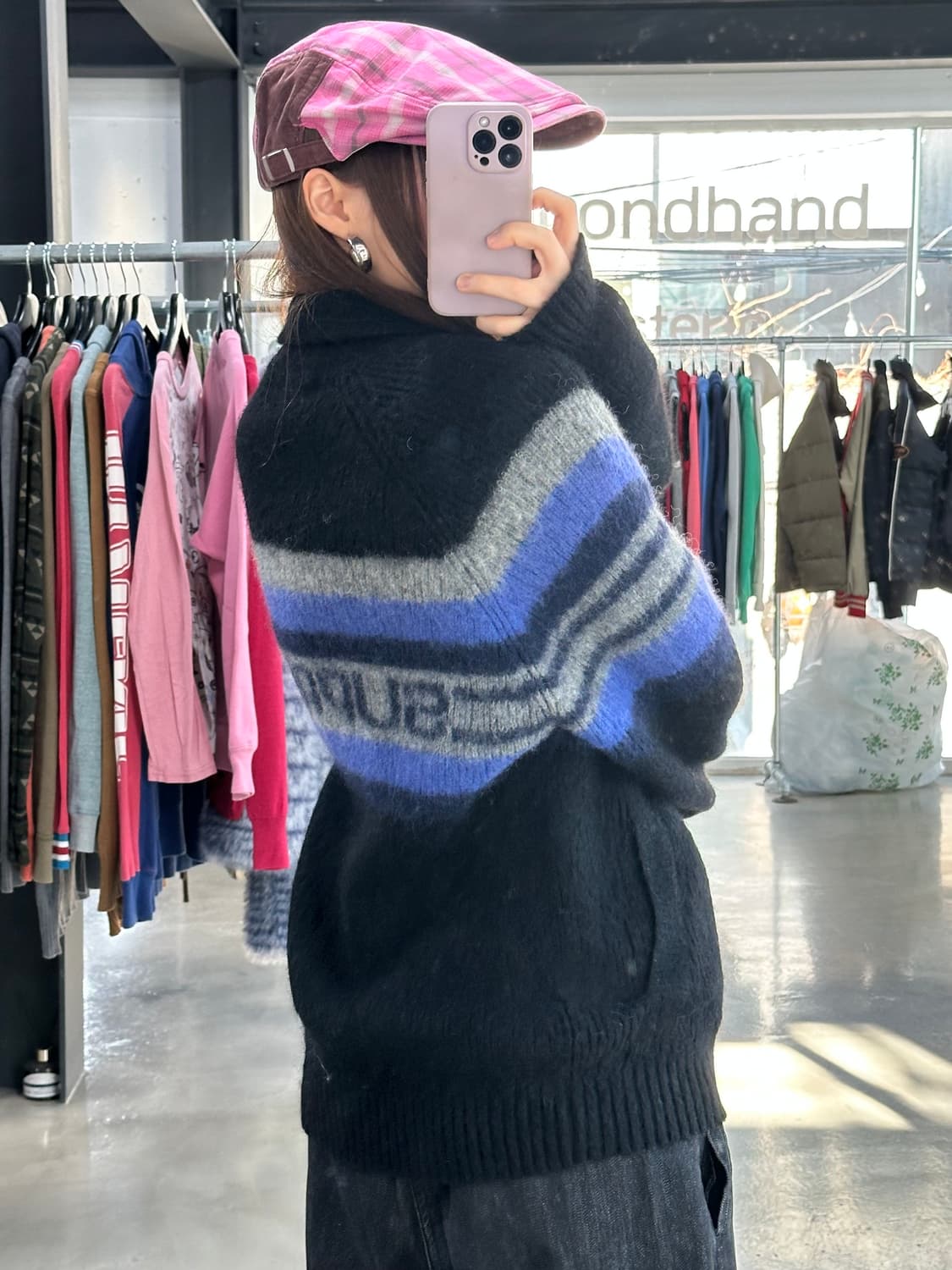 슈프림 19FW 브러쉬드 백로고 울 스웨터 집업 상품이미지4