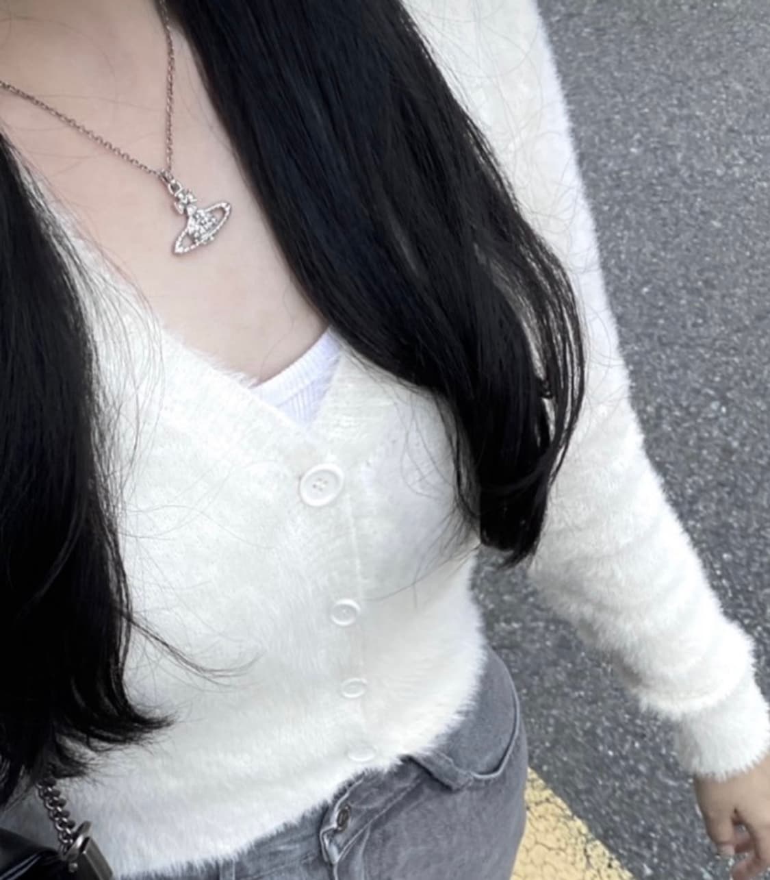 빈티지 앙고라 가디건 아이보리 가디건 달천깔 데일리 상품이미지1
