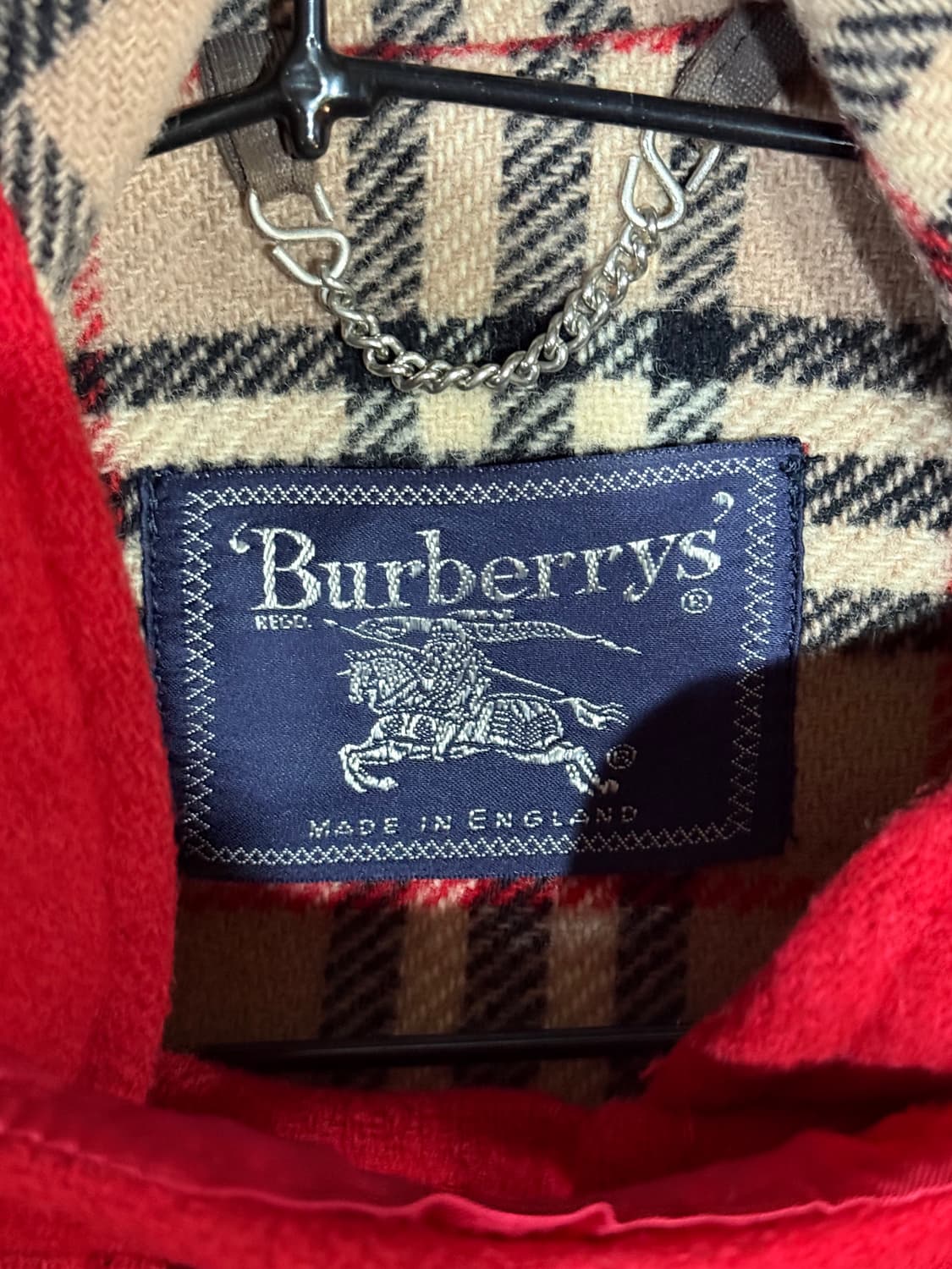 90s burberry 버버리 레드컬러 더플코트 상품이미지3