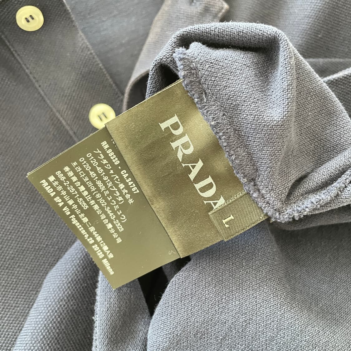 프라다 공용L 리네아로사 네이비 PK 피케 반팔 티셔츠 상품이미지6