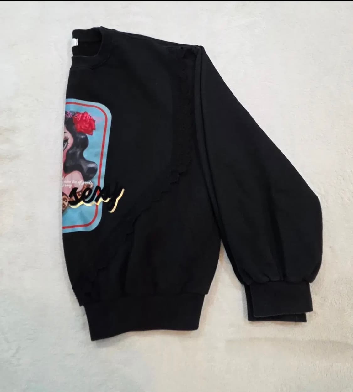 (여성) 레이스 포인트 맨투맨 상품이미지2