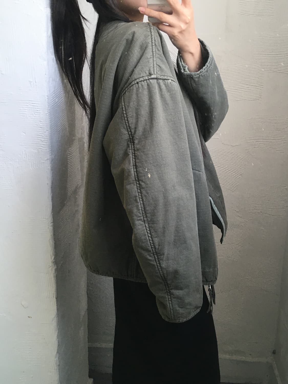 Birthdaysuit 벌스데이수트 논카라 카키 자켓 상품이미지3