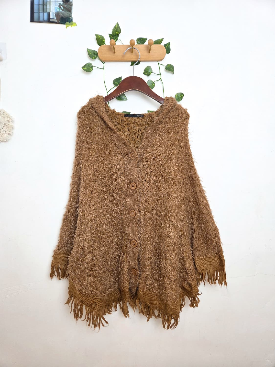 테디베어 후드 케이프 가디건 상품이미지1