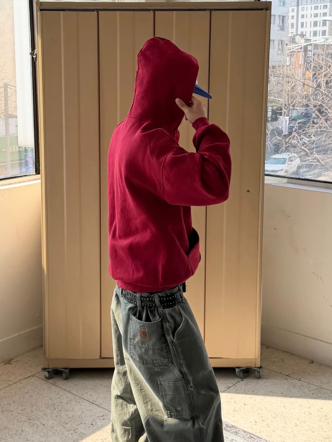 MADE IN USA 🇺🇸 90‘s 러셀 후드집업 레드 상품이미지3