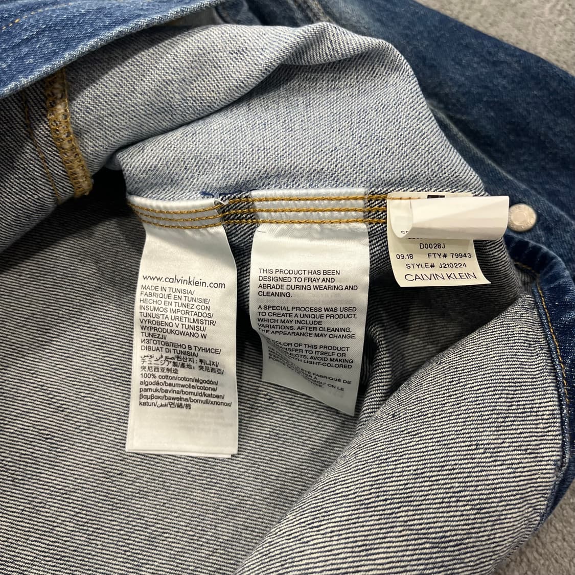 XS 캘빈클라인 데님 셔츠 패치워크 남방 상품이미지6