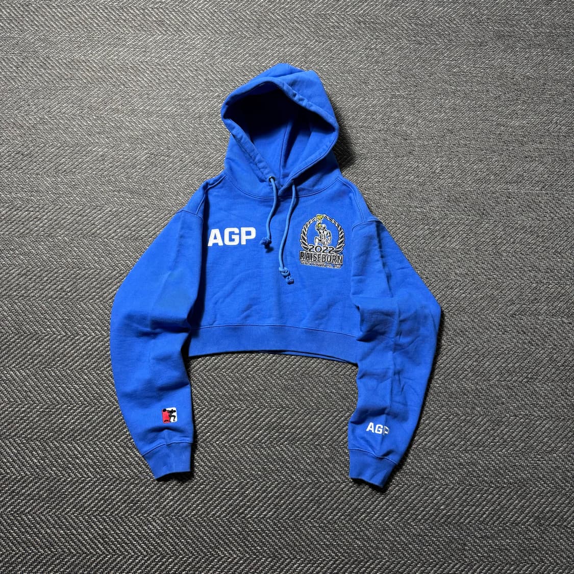 본투윈 2022 AGP 레이즈본 블루 크롭 후드티 1 상품이미지1