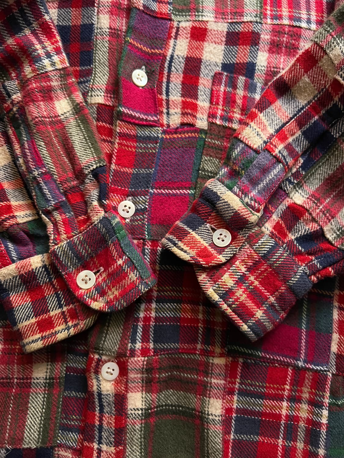 [M]Made in Japan 패치워크 플란넬 셔츠 상품이미지4