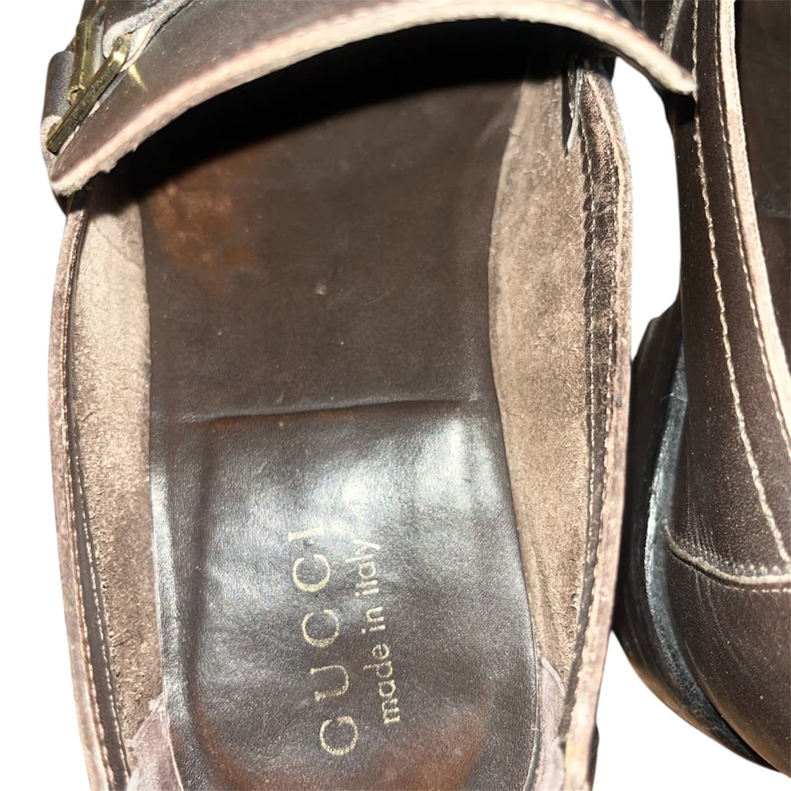 구찌 버클 스트랩 가죽 로퍼 빈티지 브라운 상품이미지3