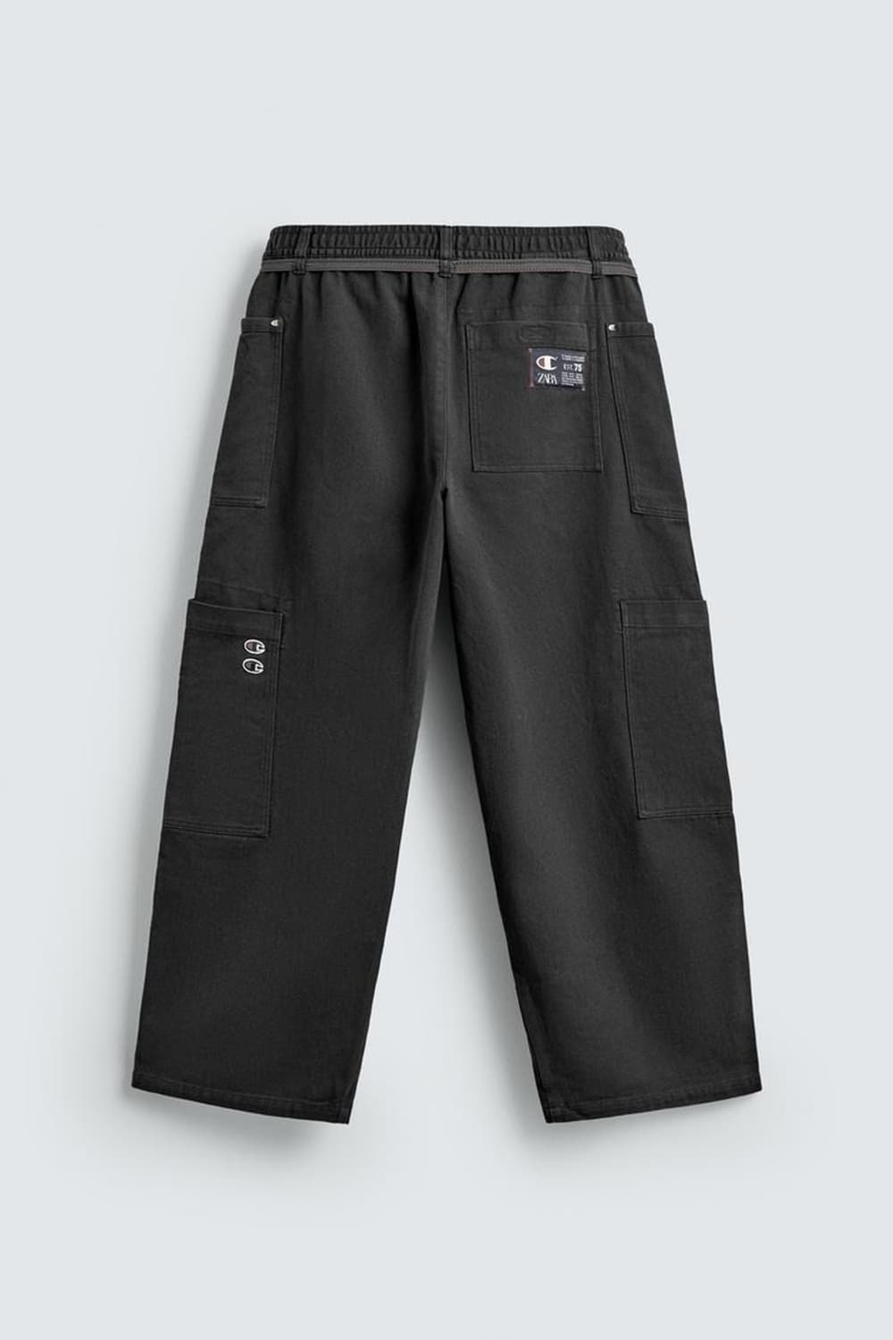 자라 X 챔피온 드로우스트링 와이드 카고 팬츠 S 상품이미지6