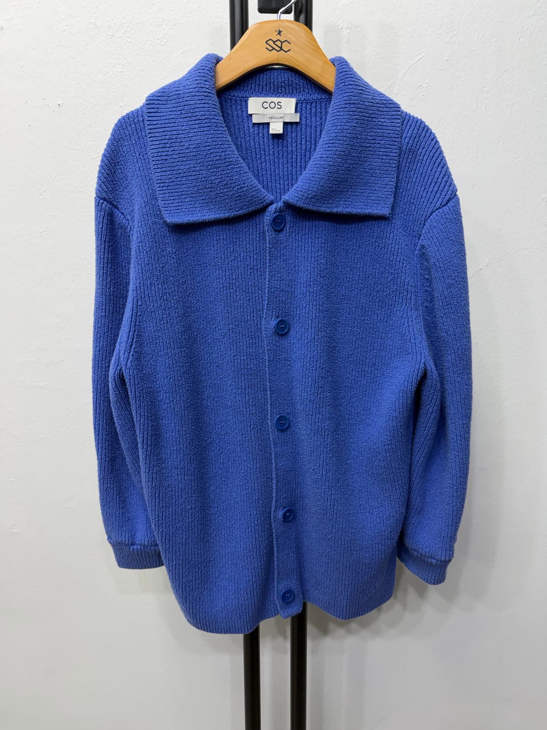 정품) COS 코스 남성 블루 니트 가디건 S 상품이미지1