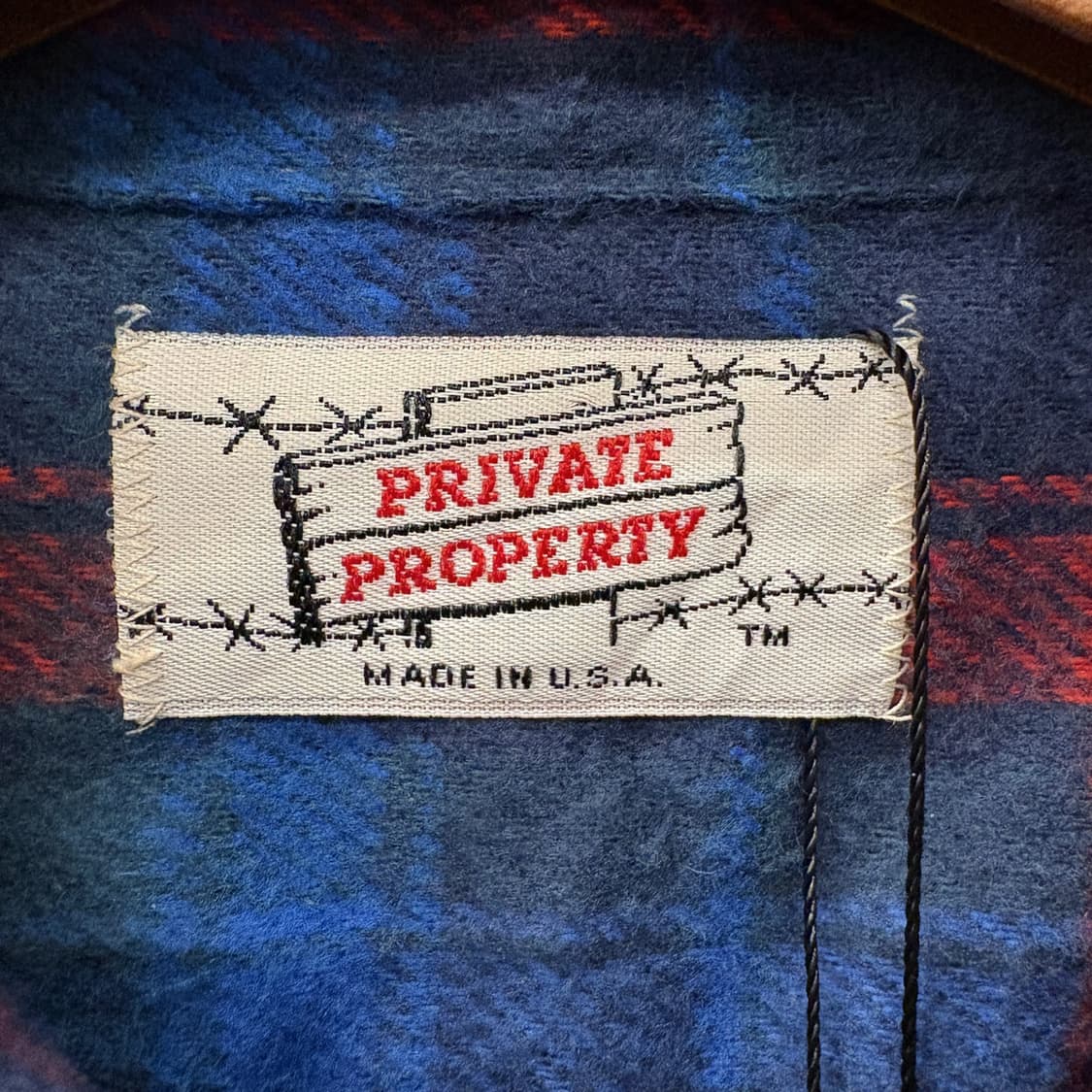 90s 프라이빗 프로퍼티 미국생산 헤비플란넬 체크 워크셔츠 N191 상품이미지5