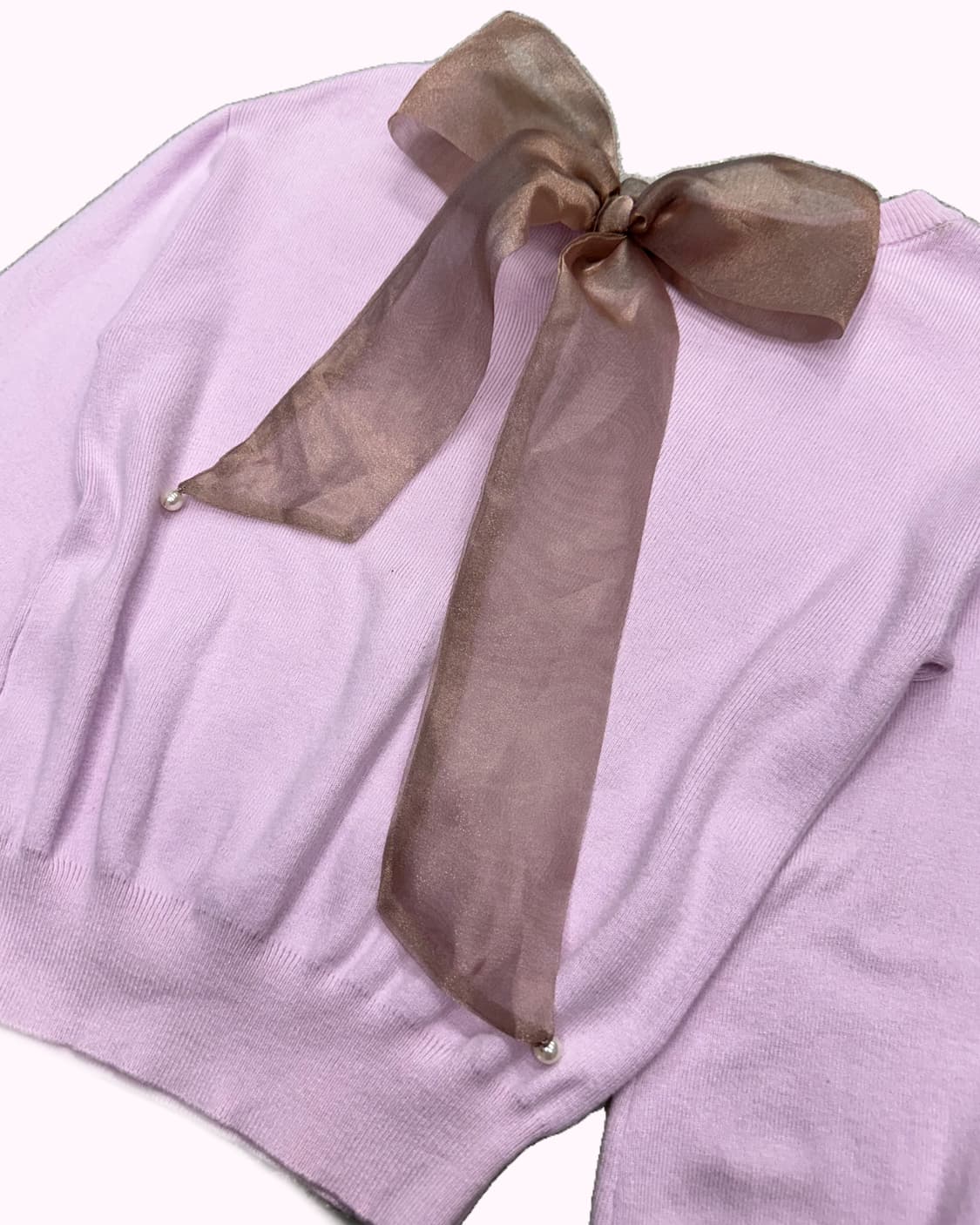 ribbon pink crop knit 상품이미지5