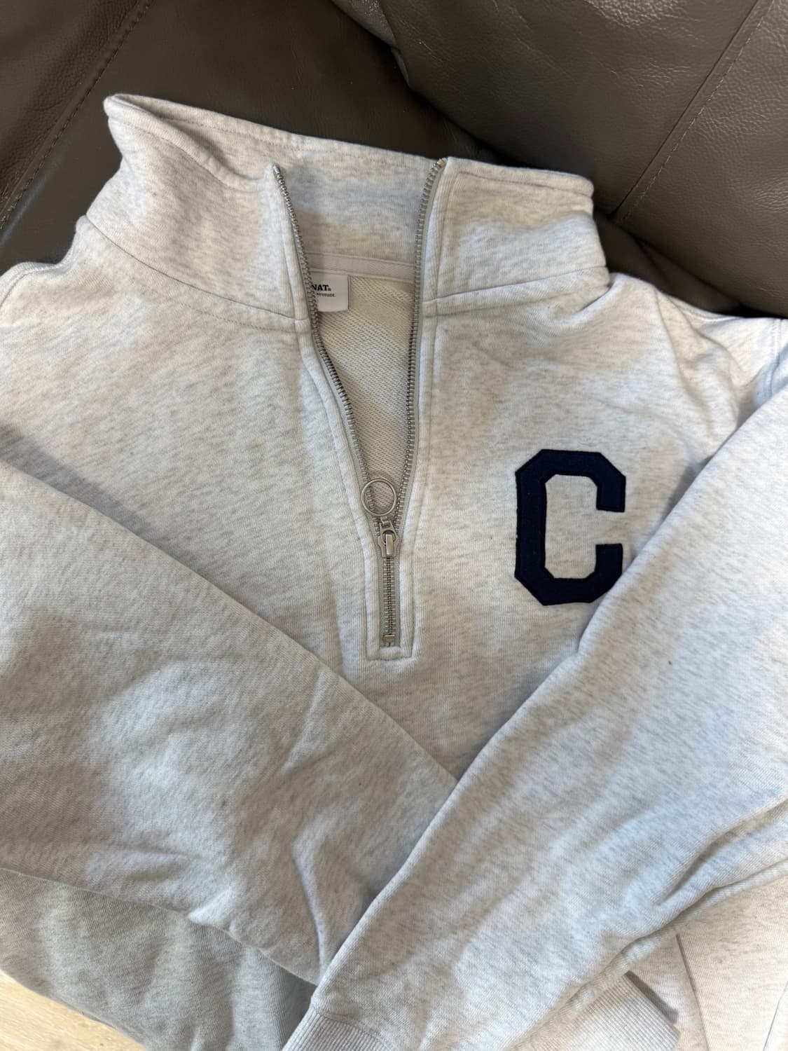 커버낫 로고 오트밀 반집업 S 상품이미지1