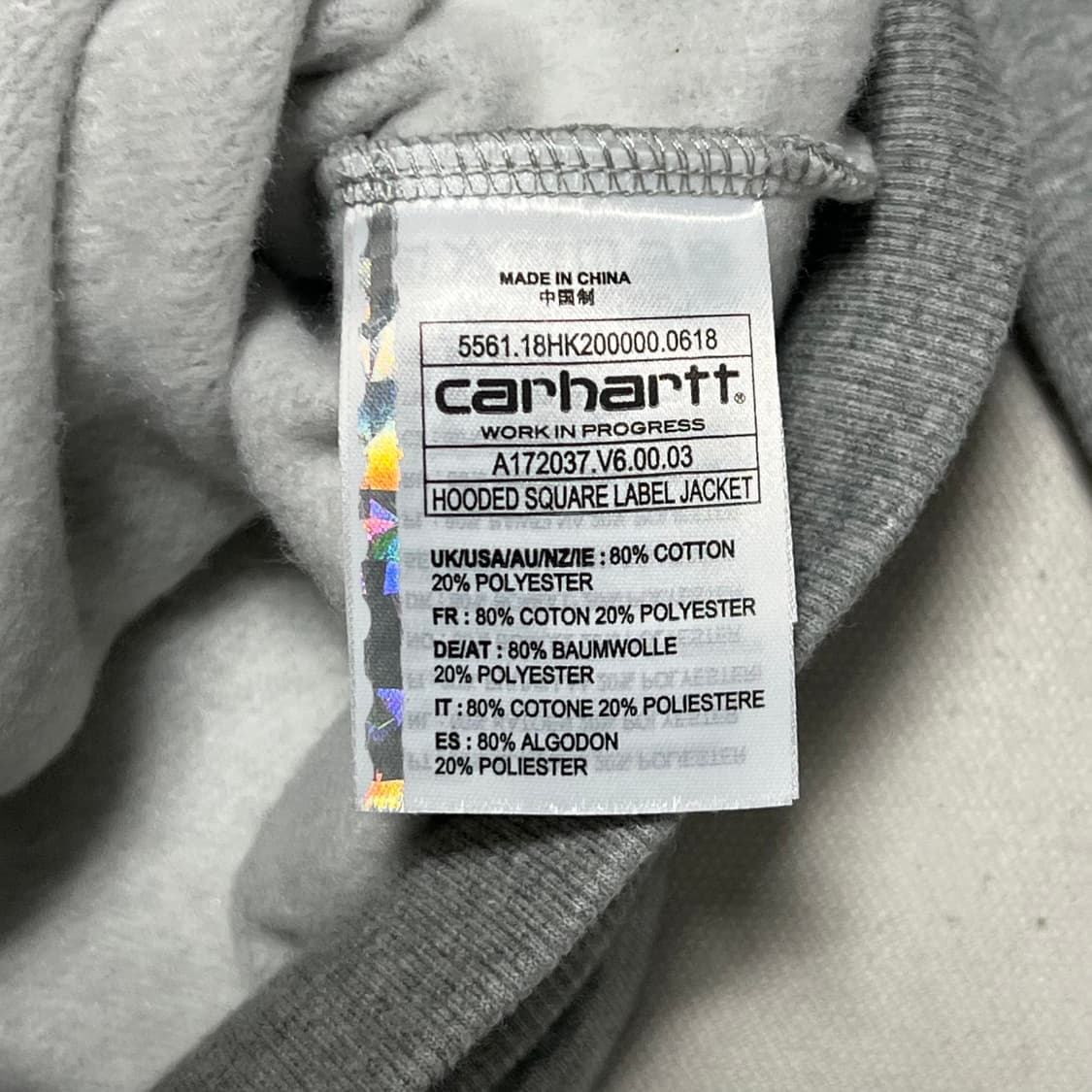 XS 칼하트 WIP 그레이 후드집업 상품이미지5