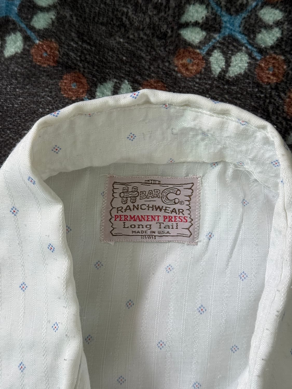 70s HbarC 화이트 웨스턴셔츠 USA 상품이미지6